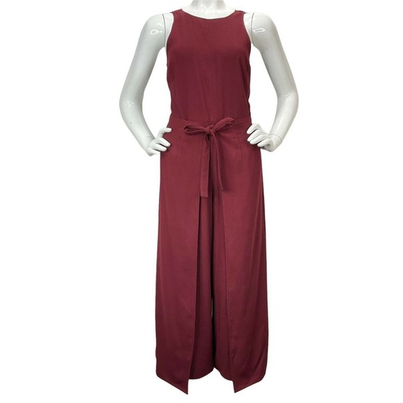 Joie Pants - Joie Jumpsuit Womens Size 6 Mairead Garnet Wide Leg Capri Wrap Tie Nwt Msrp $348